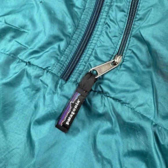 Vintage Patagonia Puff Ball Jacket USA Blue 1/2 Zip Large - Picture 2 of 7